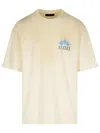Amiri 'starbust' Ivory Cotton T-shirt Men In Beige