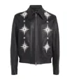 Amiri Black Leather Jacket Men In Black