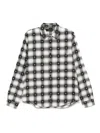 Amiri Starburst Plaid Cotton Flannel Button-up Shirt In Schwarz