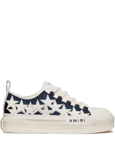 Amiri Stars Court Denim Low-top Sneakers In Neutral