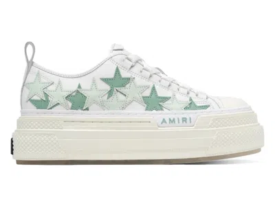 Pre-owned Amiri Stars Court Low Platform (women's) Sneakers In White/frosty/green