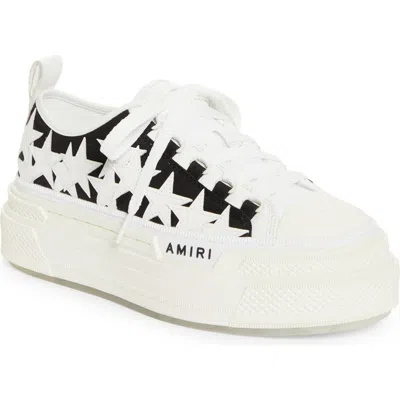 Amiri Stars Court Platform Sneaker In White/black