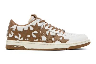 Pre-owned Amiri Stars Low Top White Brown In White/brown