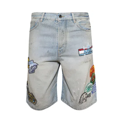 Pre-owned Amiri Station Patch Denim Short 'perfect Antique Indigo' | Blue | Men's Size 36