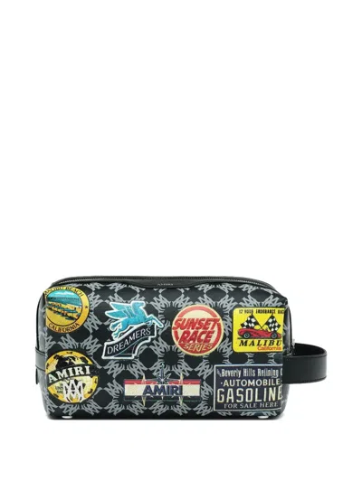 Amiri Station Patch Wash Bag In Black