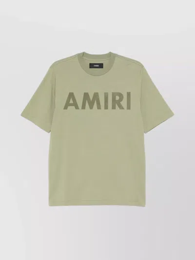 Amiri Stencil Crewneck Short Sleeves T-shirt In Green