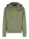 Amiri Logo-detail Frayed-hem Hoodie In Green
