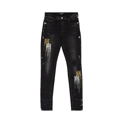 Pre-owned Amiri Stencil Jeans 'aged Black' | Men's Size 31