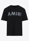 Amiri Black Cotton T-shirt With Bold Logo Statement