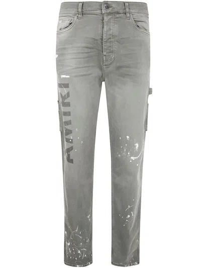 Amiri Stencil Slim Jeans In Grey