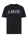 Amiri Black Cotton T-shirt With Bold Logo Statement