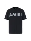 Amiri Black Crewneck T-shirt With Logo Lettering Print On The Front In Cotton Man