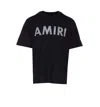 Amiri Black Cotton T-shirt With Bold Logo Statement