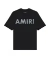 Amiri Black Cotton T-shirt With Bold Logo Statement