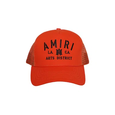 Pre-owned Amiri Stencil Trucker Hat 'orange/black'