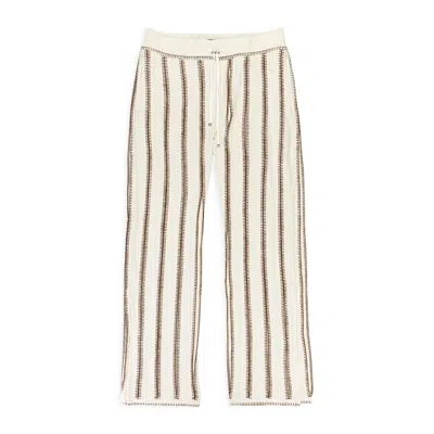 Amiri Stitch Flare Cotton Alabaster Track Pants In White