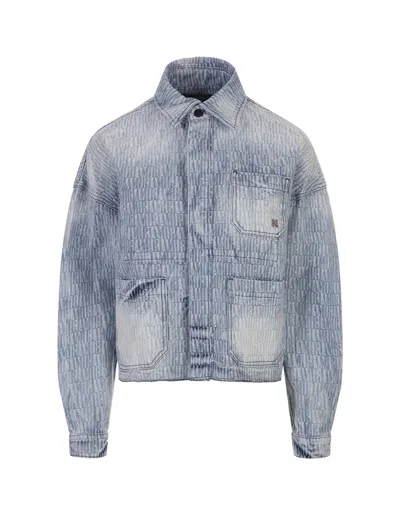 Amiri Stonewashed Denim Jacket In Blue