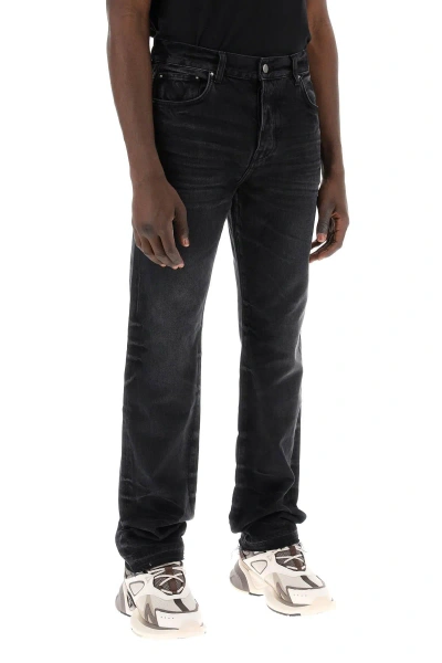 Amiri Straight Cut Loose Jeans In Black