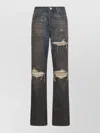 Amiri Straight Denim Jeans Belt Loops Five Pockets In Blue