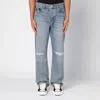 Amiri Light Blue Jeans With Rips And Bandana Detail In Denim Man In Light Blue