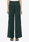 Amiri Pleated Wide-legged Casual Pants In Green