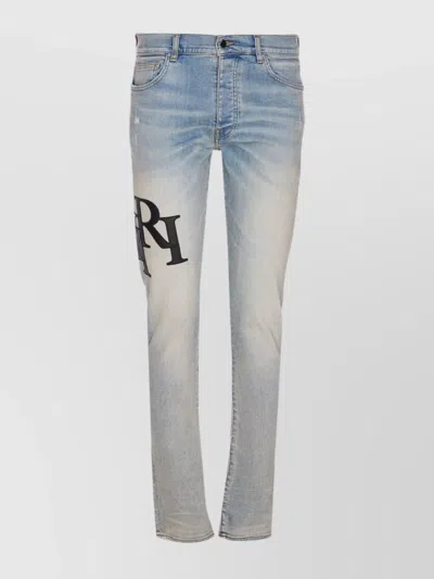 Amiri Straight Leg Denim Trousers With Faded Wash