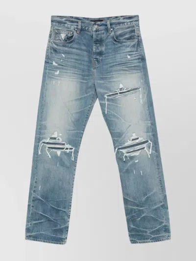 AMIRI STRAIGHT-LEG DISTRESSED JEANS BELT LOOPS