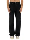 Amiri Straight Cut Loose Jeans In Black