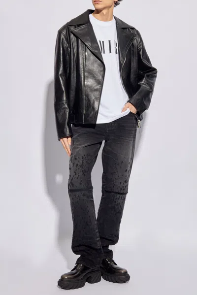Amiri Straight Leg Jeans In Black