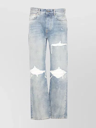 Amiri Straight Leg Mid-rise Distressed Trousers