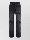 Amiri Distressed Denim Trousers With Faded Detailing In Black