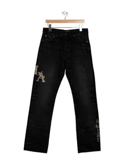 Pre-owned Amiri Straight-leg Jeans In Black