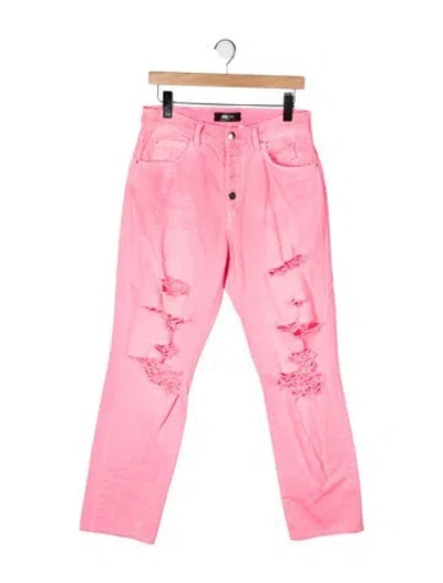 Pre-owned Amiri Straight-leg Jeans In Pink