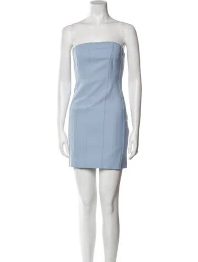 Pre-owned Amiri Strapless Mini Dress W/ Tags In Blue