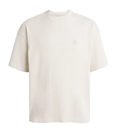 Amiri Stretch-cotton Ribbed Logo Oversized T-shirt In White