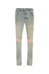 Amiri Distressed Faded Wash Denim Jeans In Blue