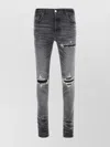 Amiri Stretch Denim Jeans Distressed Detailing In Black