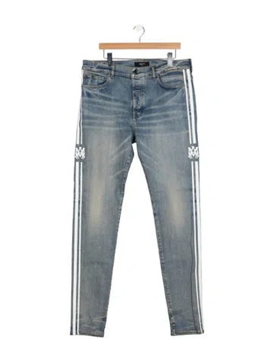 Pre-owned Amiri Strip Ma Slim Fit Jeans In Blue