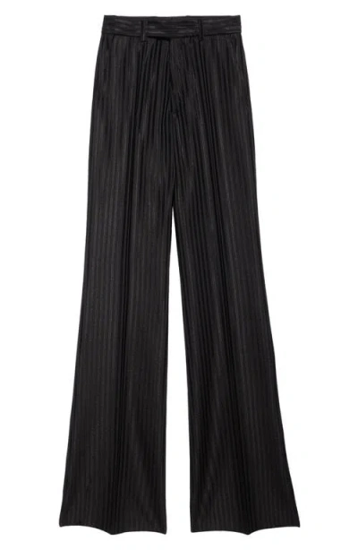 Amiri Stripe Creased Flare Pants In Black