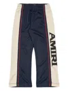 Amiri Stripe Logo Track Pants In Blue