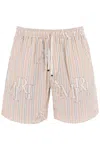 AMIRI STRIPE TECHNICAL POPLIN BERMUDA SHORTS WITH LOGO "STRIPED