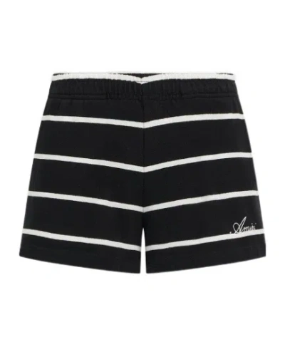 Amiri Striped Logo-embroidered Shorts In Black