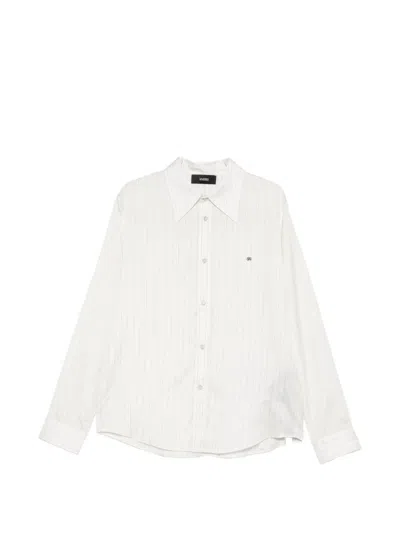 Amiri Striped Button Shirt In White