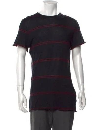 Pre-owned Amiri Striped Crew Neck T-shirt In Black