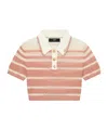 Amiri Striped Cropped Polo Shirt In Pink