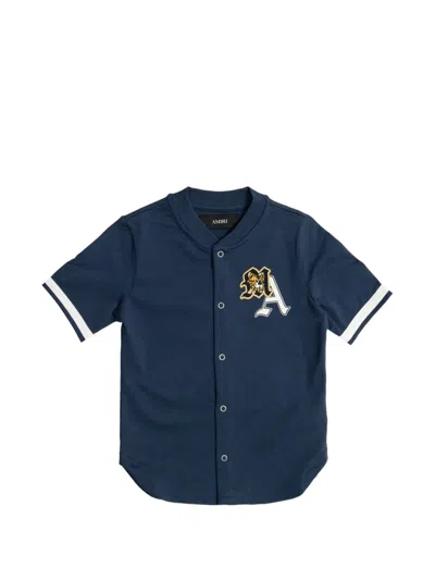 Amiri Kids' Striped-detail Shirt In Blue