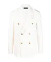 Amiri Striped Double-breasted Blazer In White