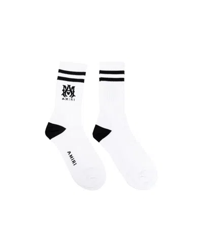 Amiri Striped Jacquard Socks In White
