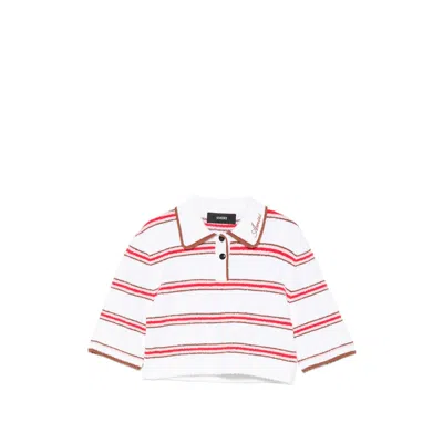 Amiri Striped Logo-embroidered Polo Top In Multi