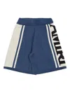 Amiri Striped Logo Shorts In Blue